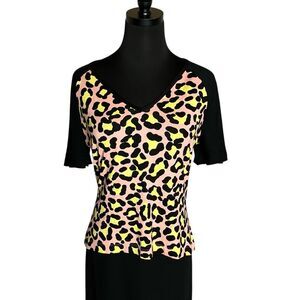 St. John Tee Resort Wear Patterned Rayon Size Medium